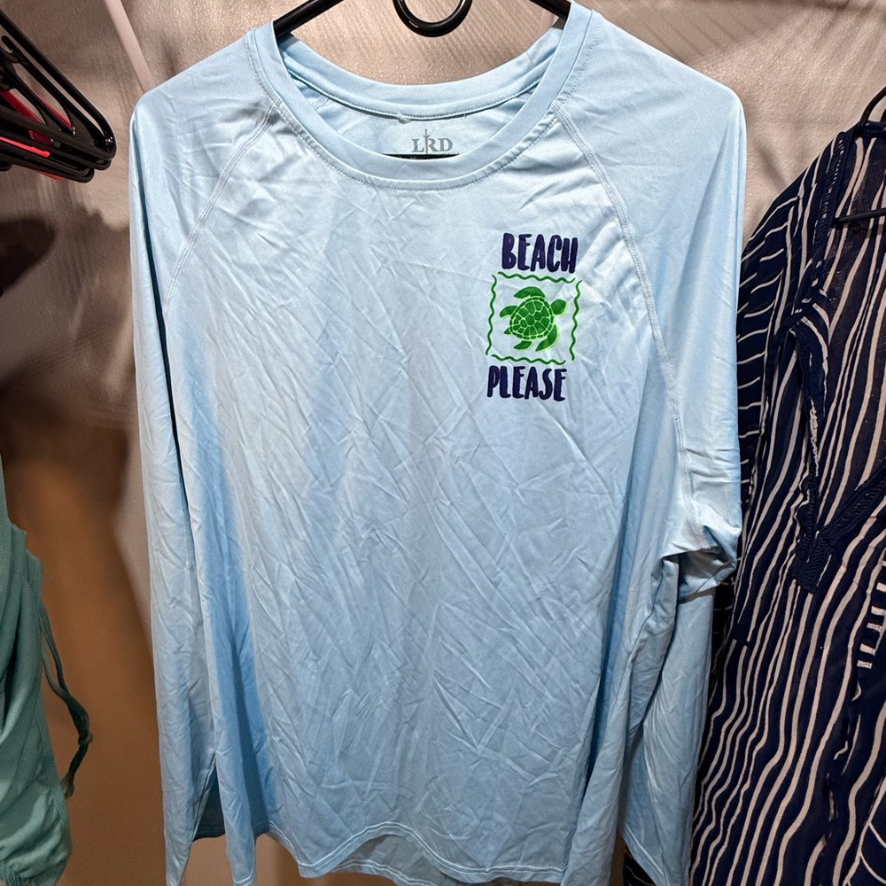 ⚡️ LRD Performance UPF 50 Rash Guard Beach Please Turtle Swim Shirt 2X